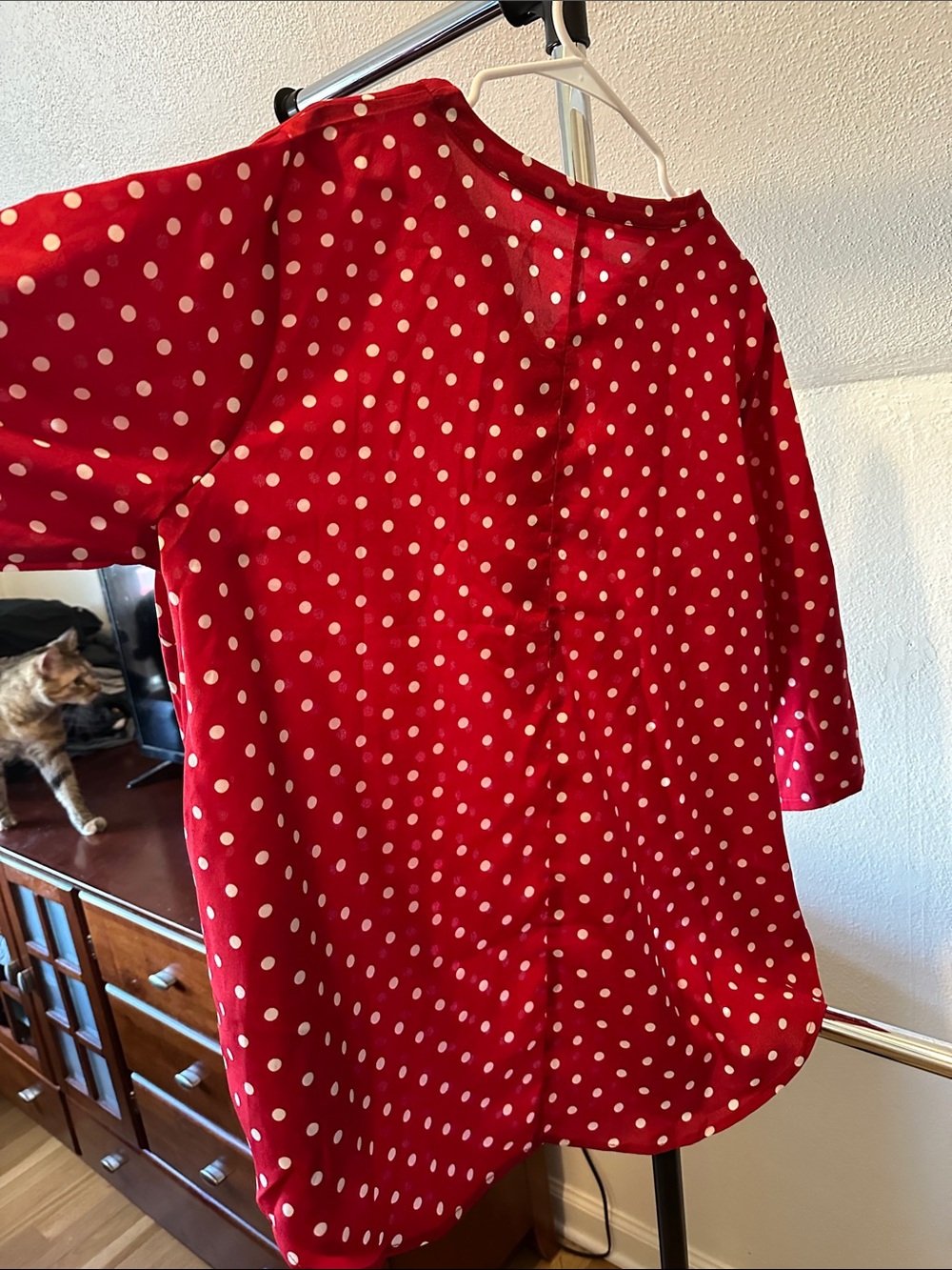 NWT - Red Polka Dot blouse - Emery Rose - Picture 3 of 4